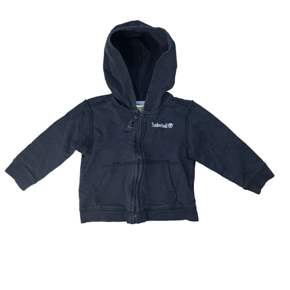 Timberland Kids ZipUp Hoodie Boys 24 Months Blue Embroidered Logo